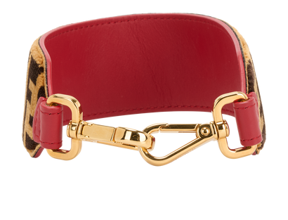 Fendi Small Zucca Bag Strap, &pound;175, Accessories, Brown/Red, Leather/Velvet, Front view